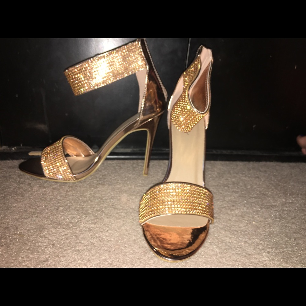 Rose gold chrome Chic heels brand new